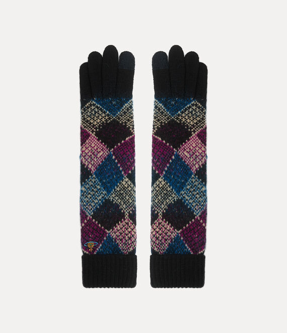 Vivienne Westwood Harlequin Long Gloves Harlequin -black-multi S Unisex