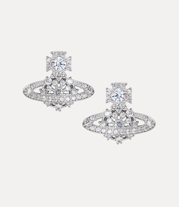 Vivienne Westwood Narcissa Earrings In Platinum-white-cz