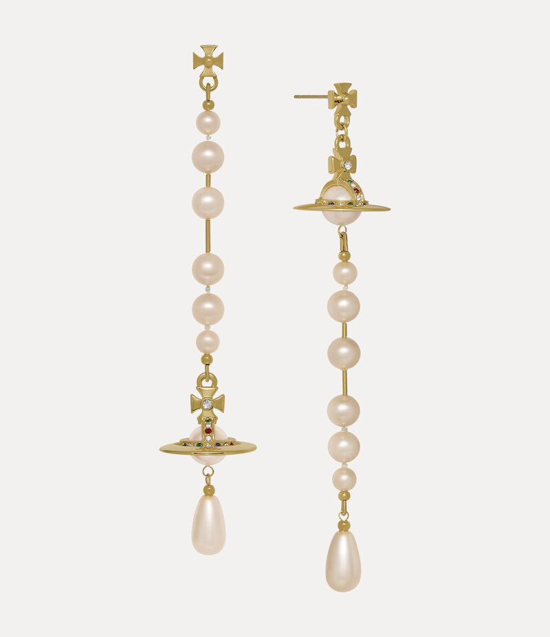 Vivienne Westwood Broken Pearl Earrings in Gold