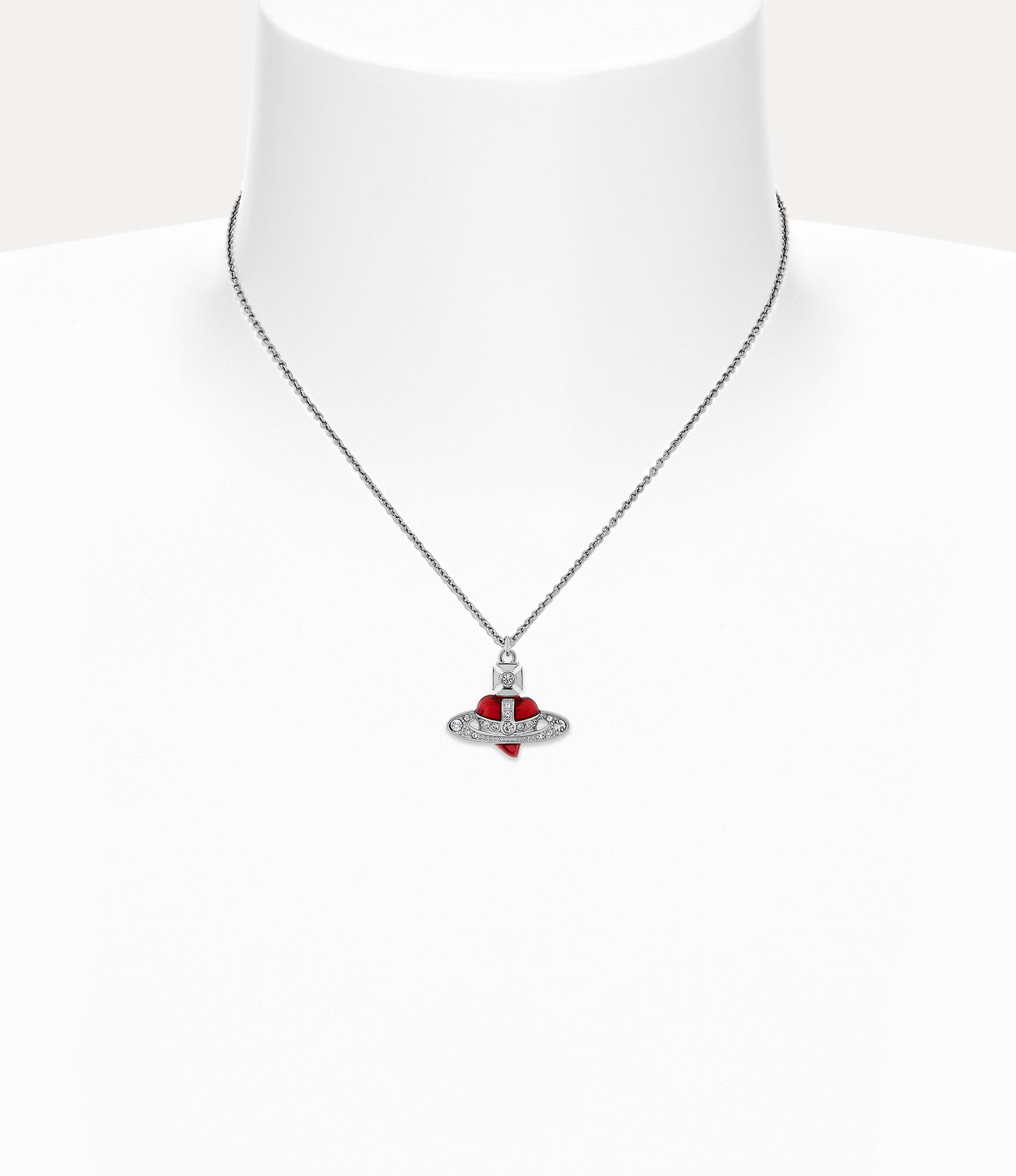 New Diamante Heart Pendant Necklace