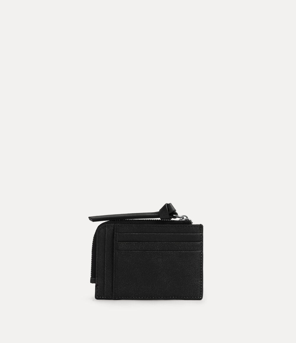 Vivienne Westwood Card Holder with Zip in Off Black, view 2