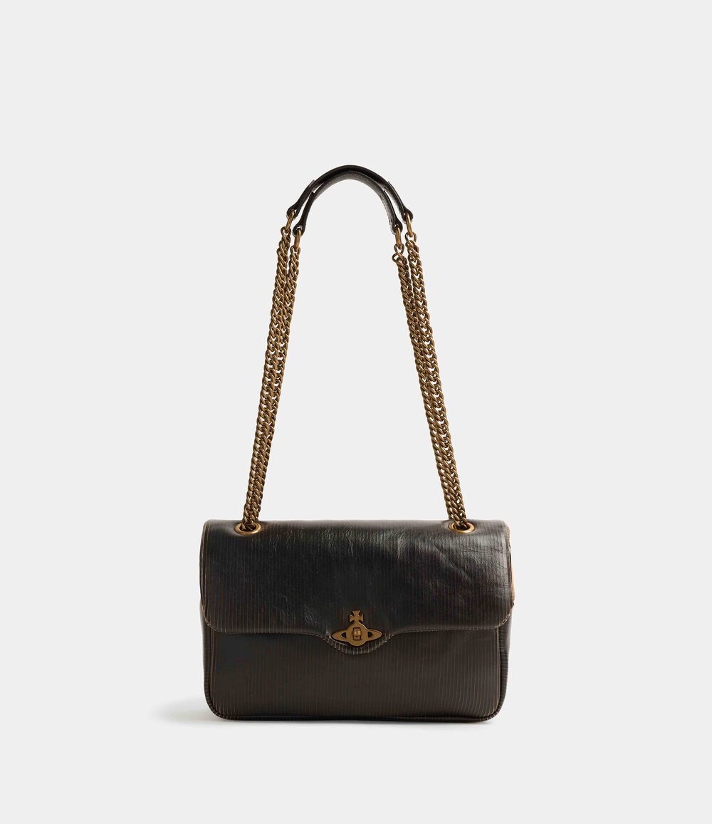 Vivienne Westwood Anita Medium Shoulder Bag in Black Beige