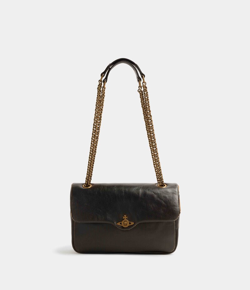 Vivienne Westwood Anita Medium Shoulder Bag in Black Beige