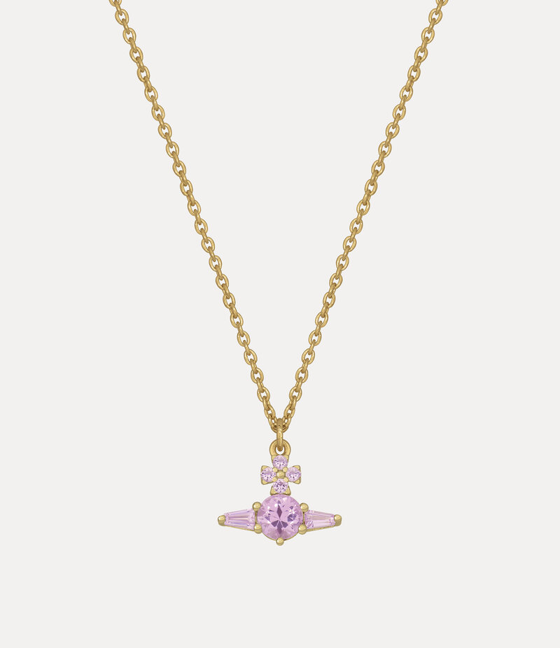 Vivienne Westwood Ofelia Pendant Necklace in Gold Lavender Cz