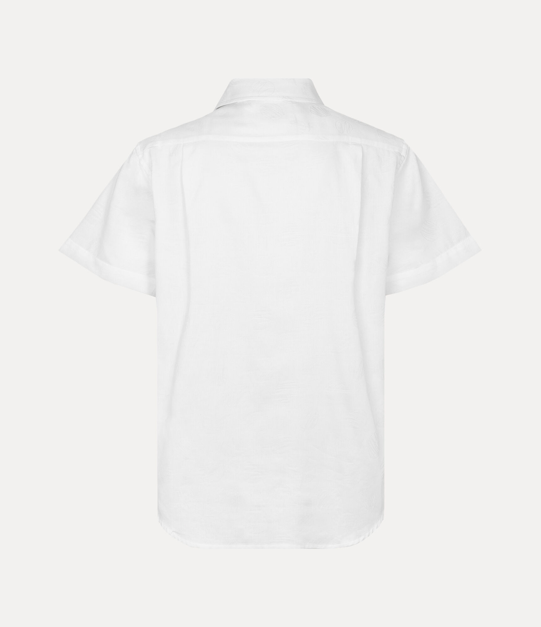 Scribble Dots Jacquard Short Sleeve Relax Pocket Shirt in WHITE