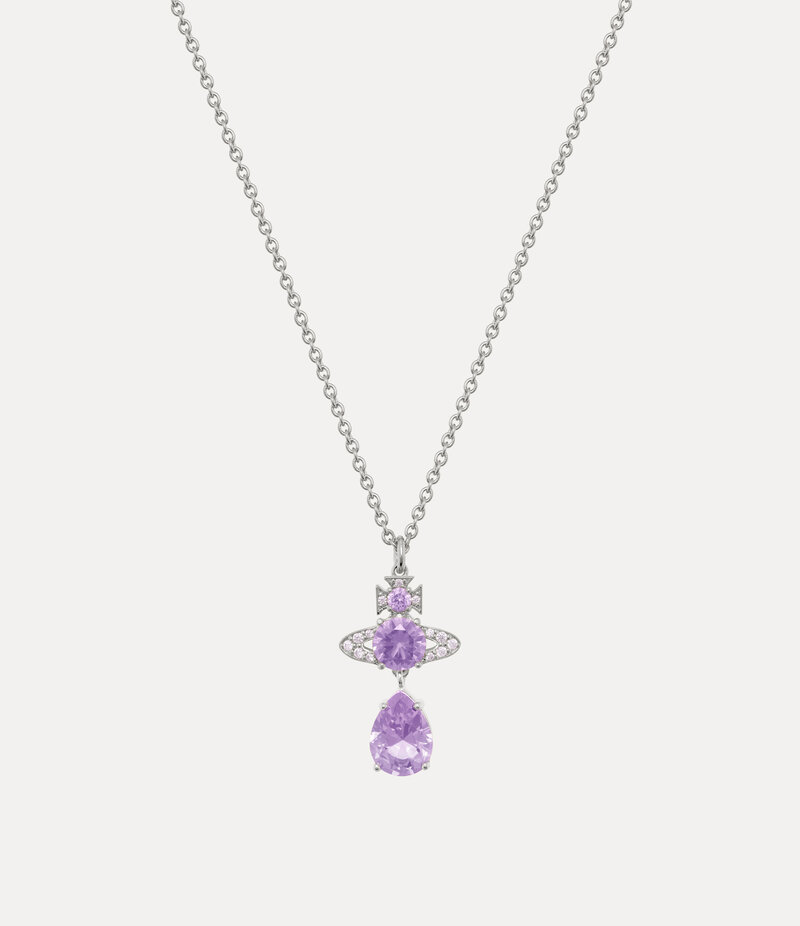 Vivienne Westwood Ismene Drop Pendant Necklace in Platinum Lavender