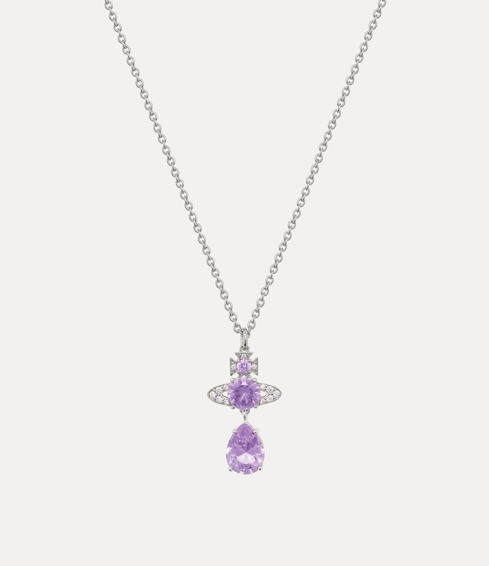 Vivienne Westwood Ismene Drop Pendant Necklace in Platinum Lavender