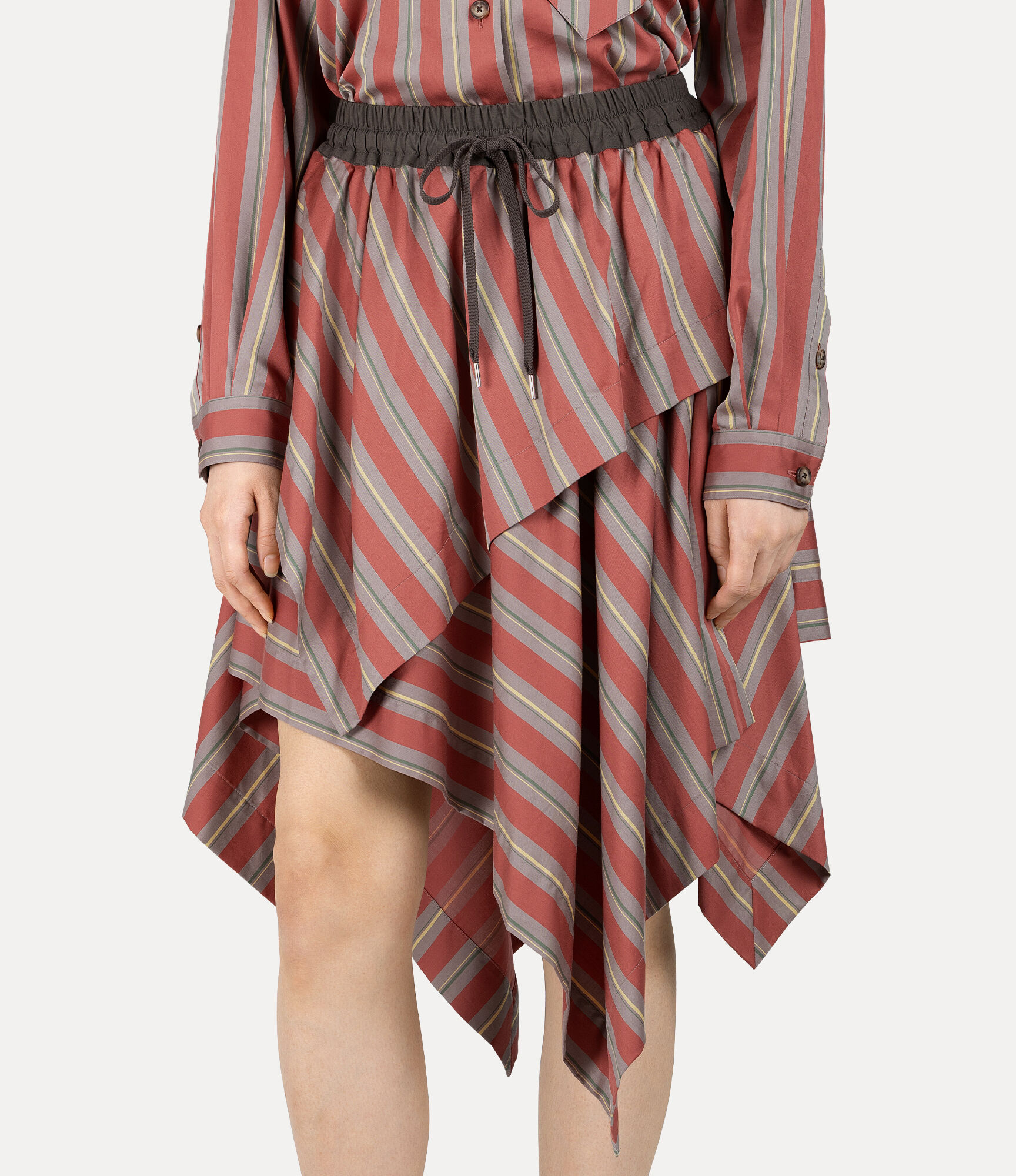 Satin Stripe Double Layer Skirt  large image number 4