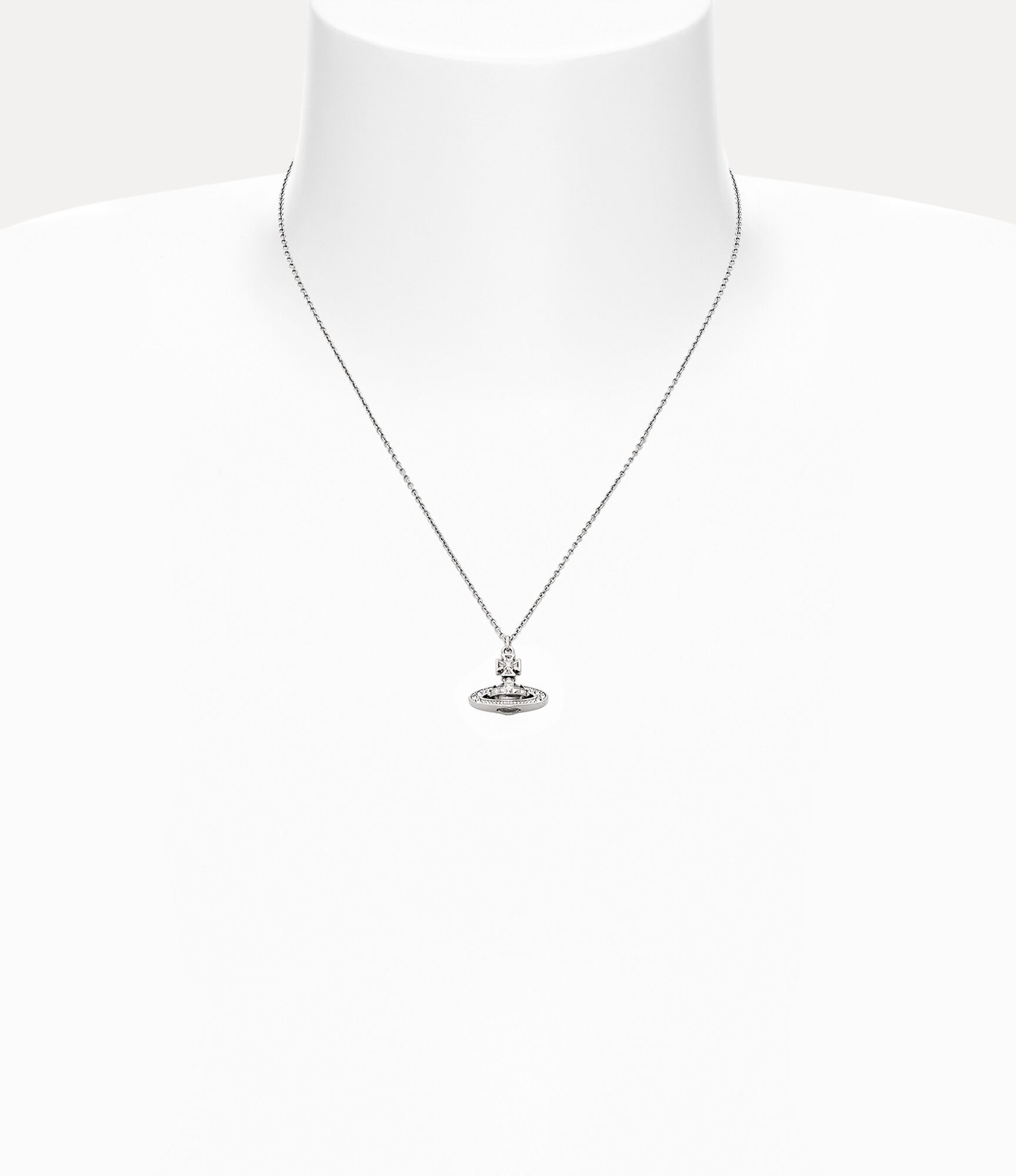 Pina Small Bas Relief Pendant in PLATINUM-CRYSTAL-Crystal
