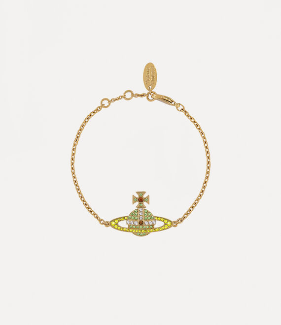 Vivienne Westwood Kika Bracelet In Gold-peridot-citrine-white-smoked-topaz-crystal