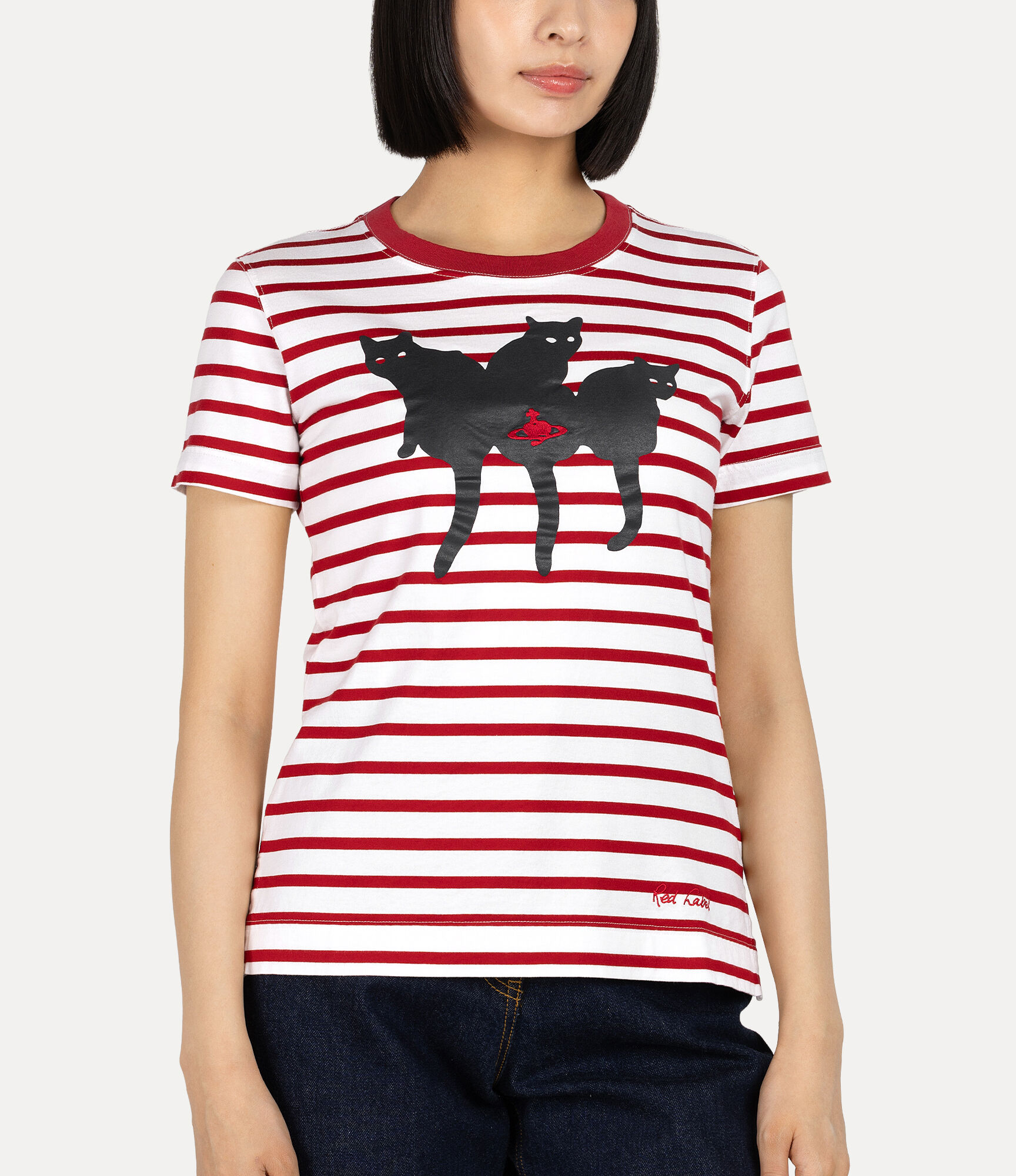【vivienne westwood】00s ネックレス柄プリント Tシャツ 赤 Cat Print Classic T-shirt in RED | Vivienne Westwood®
