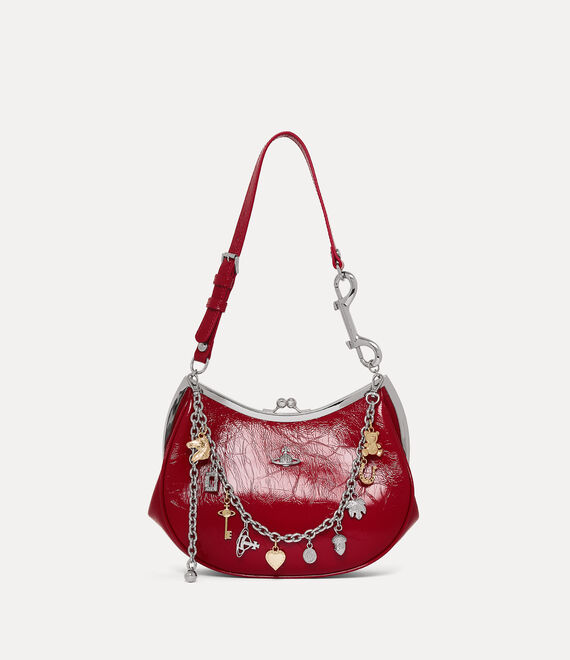 Vivienne Westwood Charm Frame Purse Naplak Leather Red