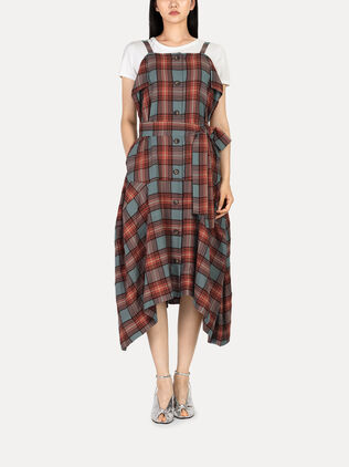 See Through Check Jumper Skirt