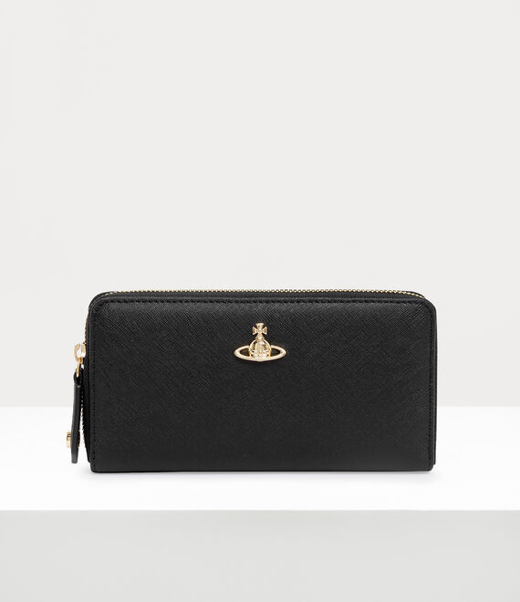Vivienne Westwood Round Zip Wallet With Zipper In Black