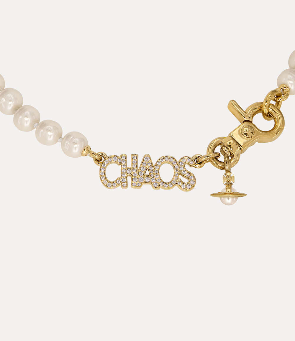 Vivienne Westwood Chaos Pearl Necklace in Gold, view 2