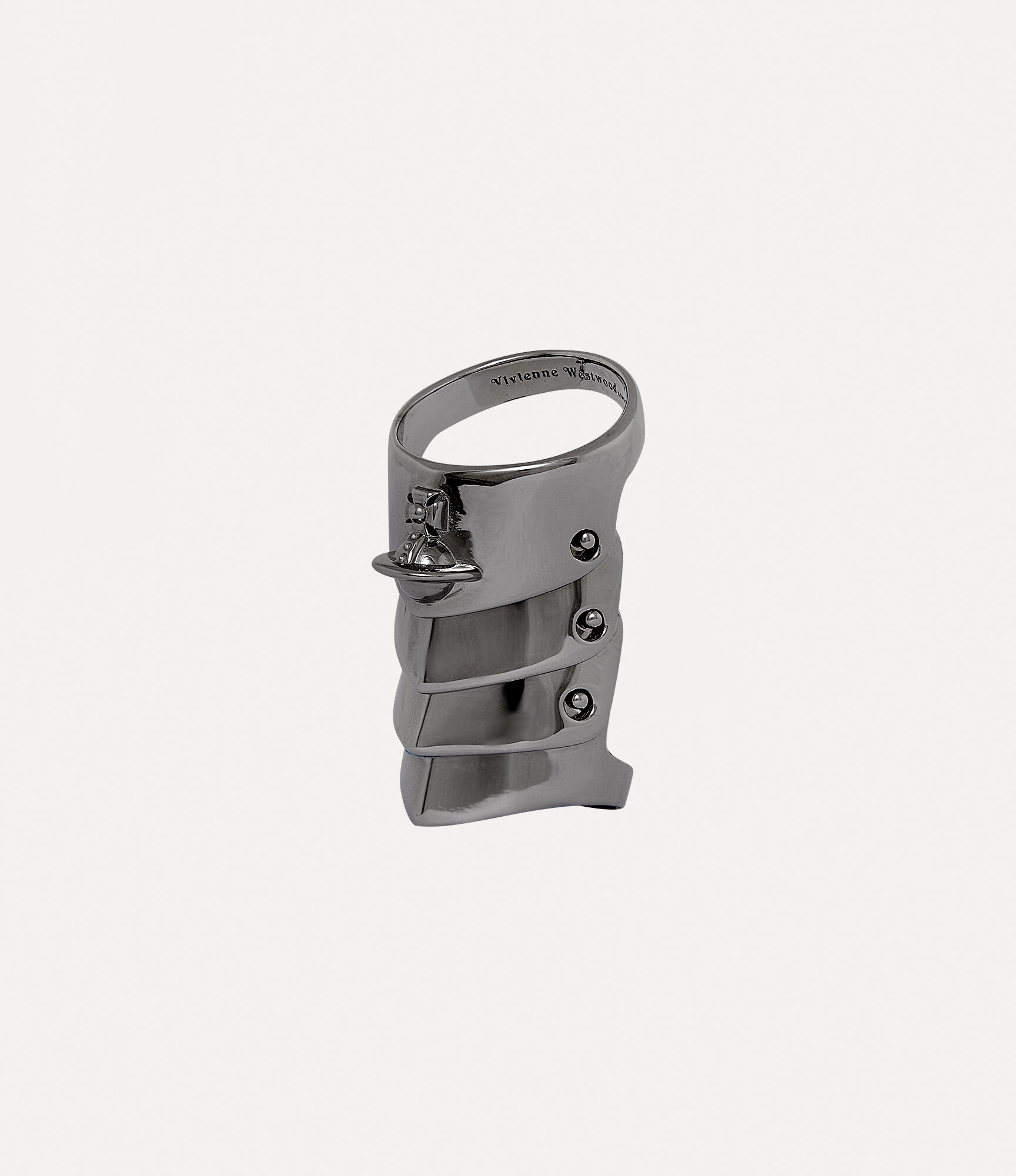 Vivienne Westwood Armour Ring Gunmetal Silver Unisex | ModeSens