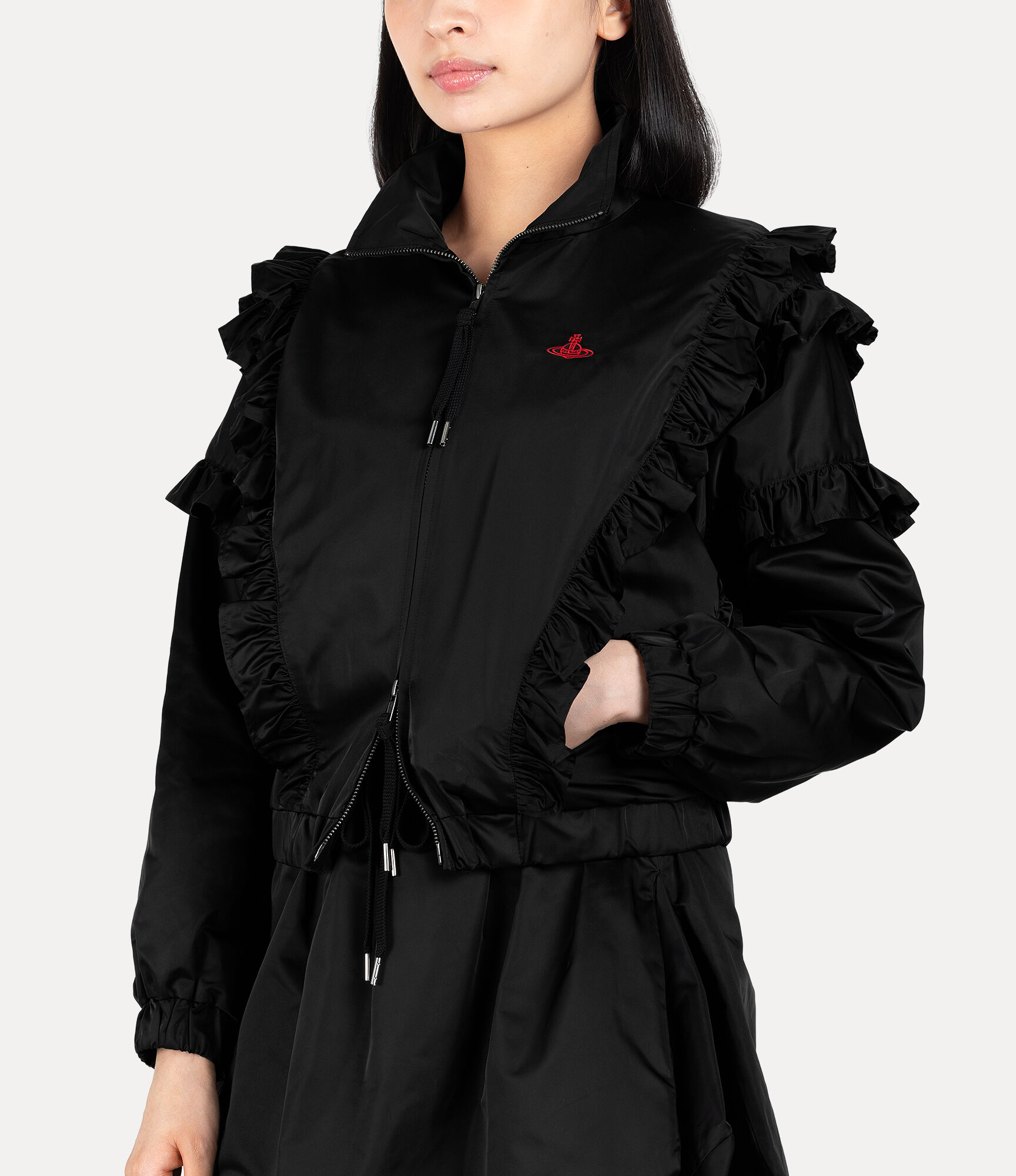 Military Satin Frill Blouson  large image number 4