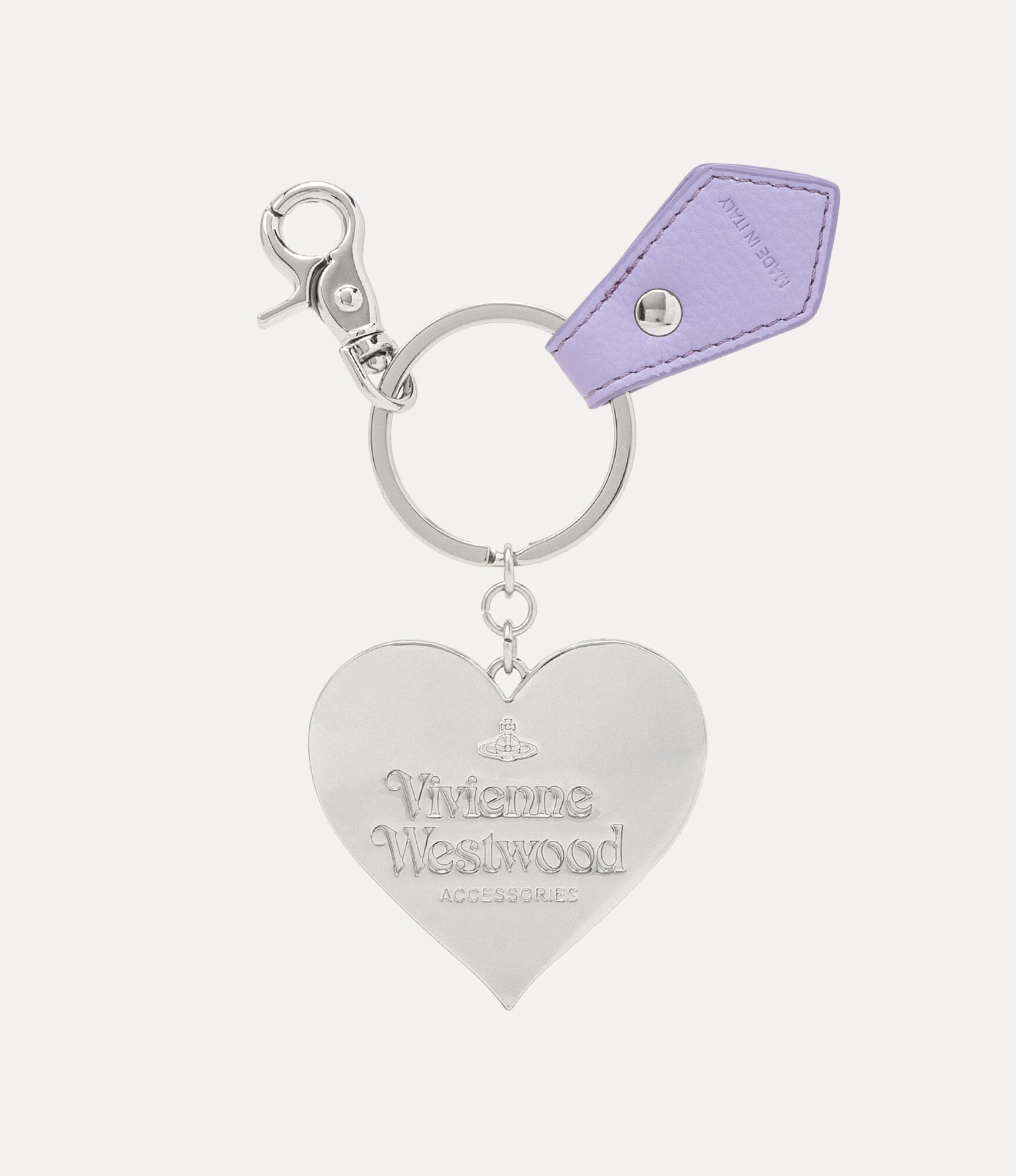 Mirror Heart Orb Keyring in LILAC-PU-GRAIN | Vivienne Westwood®