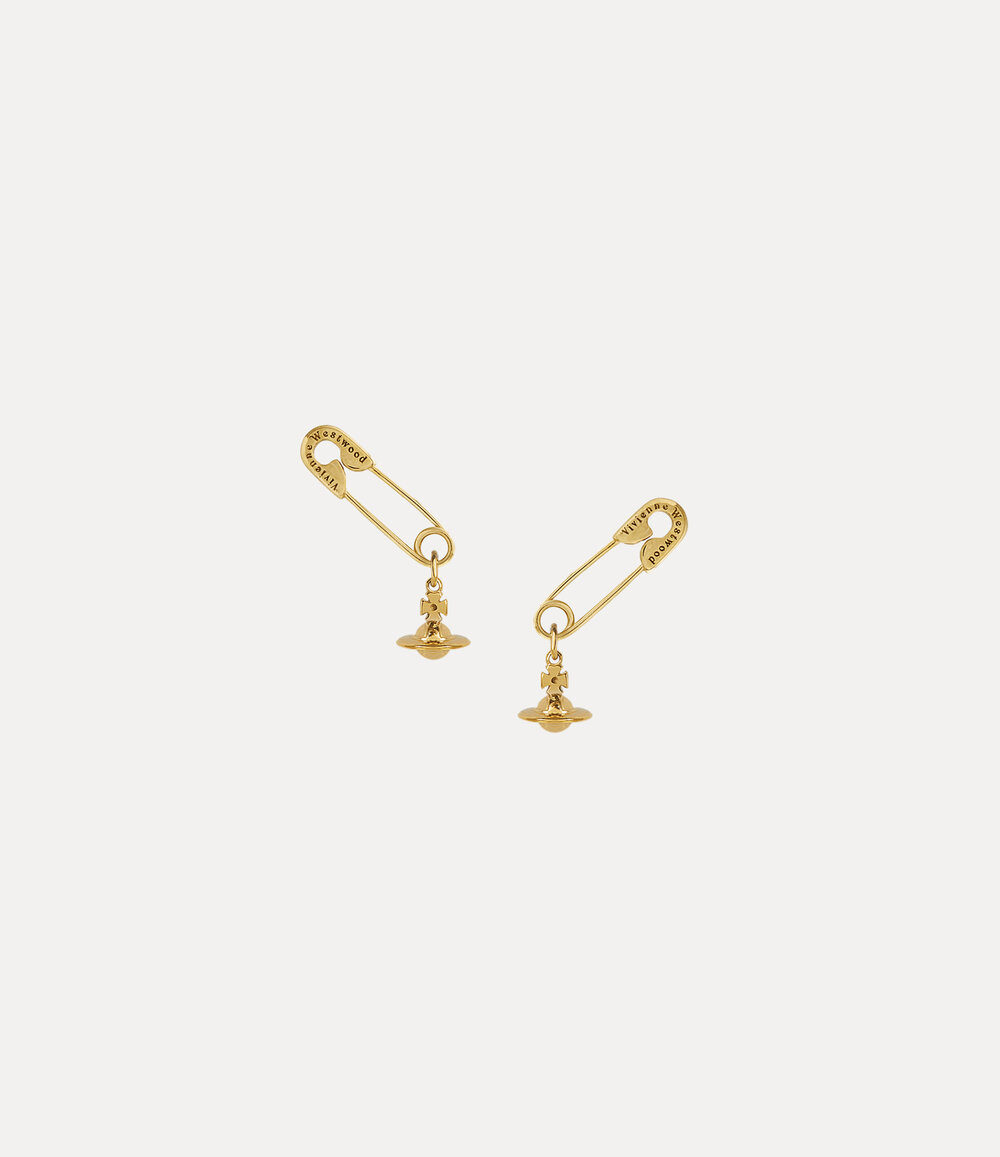 Vivienne Westwood Safety Pin Earrings in Gold, view 3