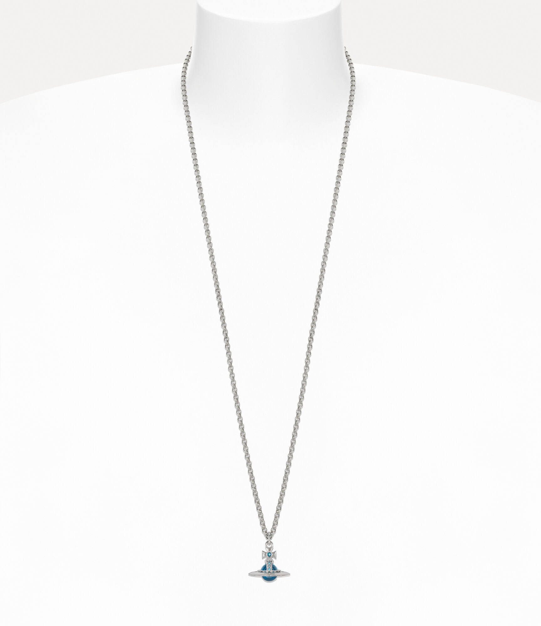Man. New Tiny Orb Pendant Necklace in PLATINUM-INDICOLITE-AQUAMARINE ...