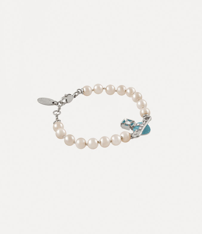 Vivienne Westwood Orb Crystal-embellished Pearl Bracelet in White