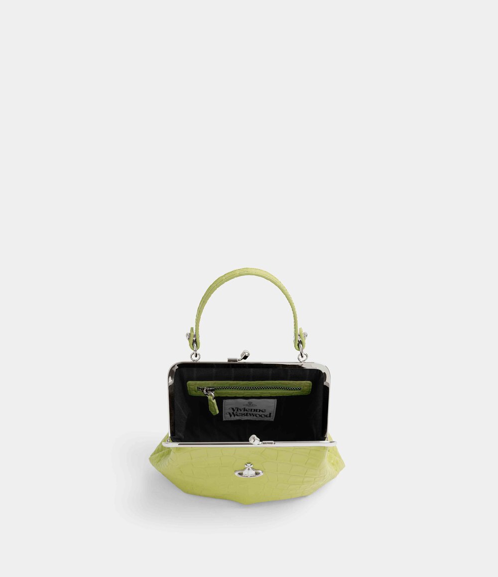 Vivienne Westwood Granny Frame Purse in Lime Green, view 6