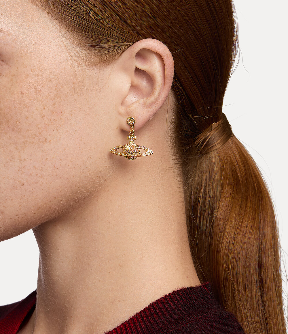 Vivienne Westwood Mini Bas Relief Drop Earrings in Gold, view 5