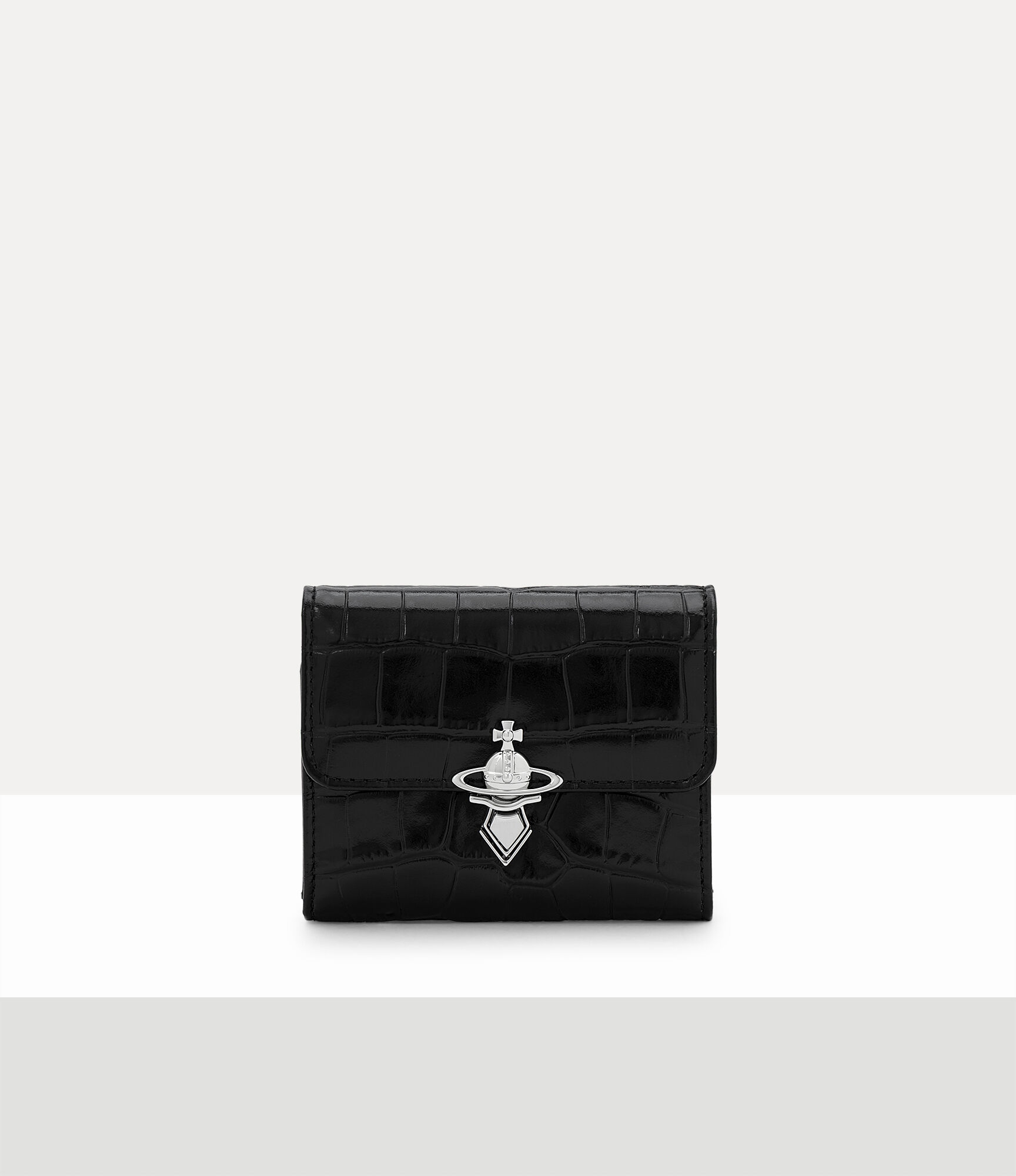 Vivienne Westwood 三つ折り財布 レター型 オーブ ブラック Orb Clasp Wallet in BLACK | Vivienne Westwood®