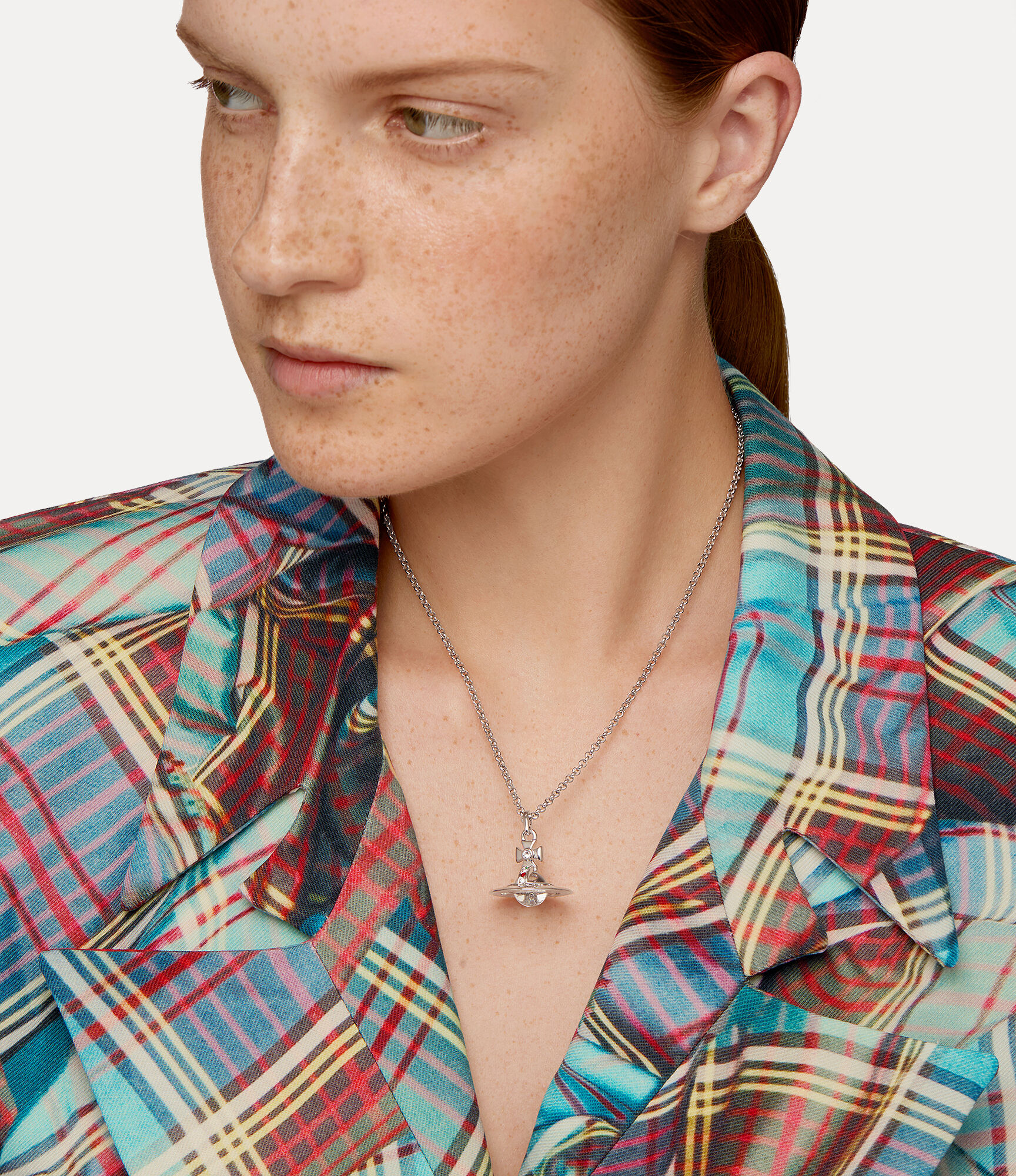 Chain Necklace Tiny Orbit Pendant Fixed 50cm - Amy Tamblyn