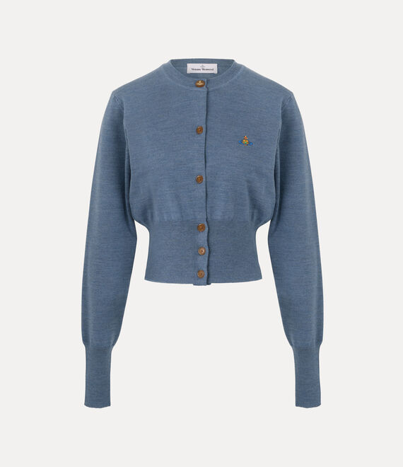 Vivienne Westwood Bea Cropped Cardigan Wool Denim-blue Xs Women